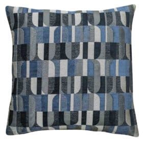 Moderne Art Deco Geo Extra-Large Cushion in Indigo