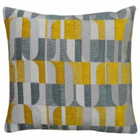 Moderne Art Deco Geo Cushion in Ochre