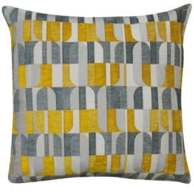 Moderne Art Deco Geo Extra-Large Cushion in Ochre