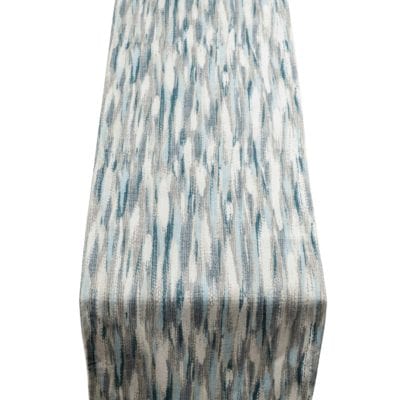 Abstract Paint Splash Table Runner in Marine Blue
