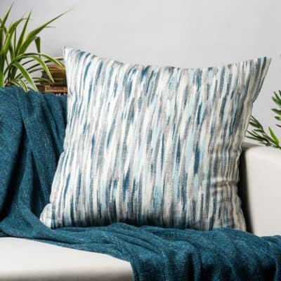 Abstract Paint Splash Extra-Large Cushion in Marine Blue