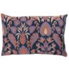 Baroque XL Rectangular Cushion in Navy Blue and Burnt Orange
