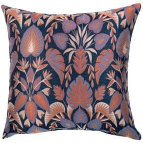Baroque Extra-Large Cushion in Navy Blue and Burnt Orange