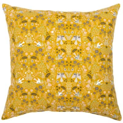 Scandi Woodland Extra-Large Cushion in Ochre Yellow