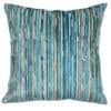Luxury Velour Stripe Cushion in Teal Blue