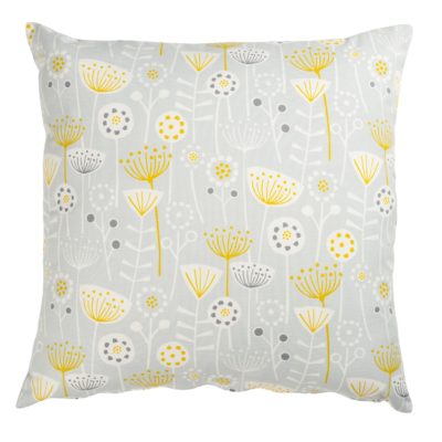Geometric Scandi Floral Extra-Large Cushion in Grey