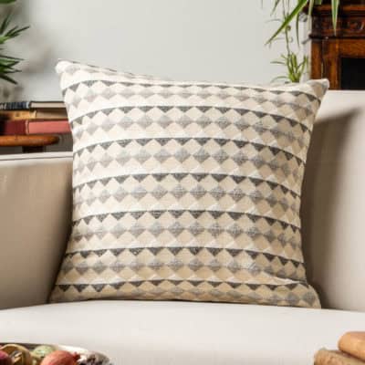 Argyle Boucle Cushion in Natural