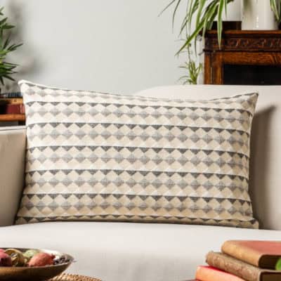 Argyle Boucle XL Rectangular Cushion in Natural