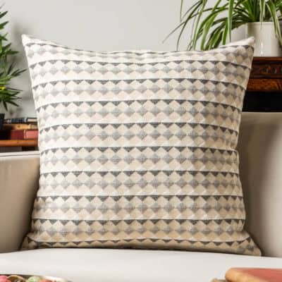 Argyle Boucle Extra-Large Cushion in Natural