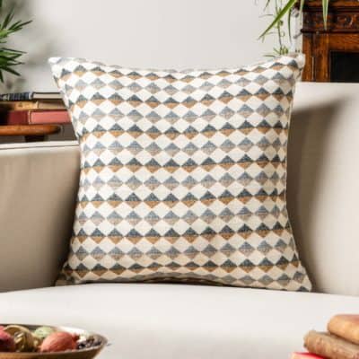 Argyle Boucle Cushion in Ochre Yellow