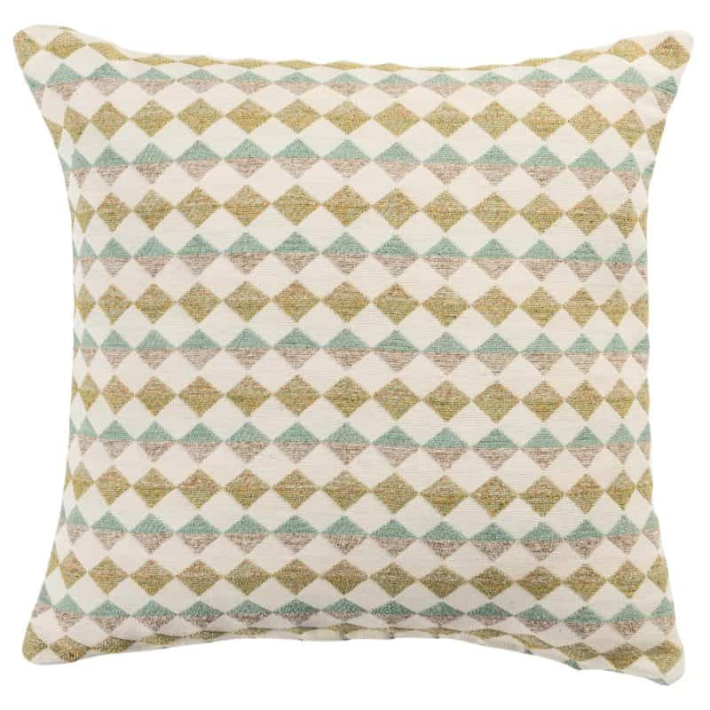 Argyle Boucle Cushion in Sage Green