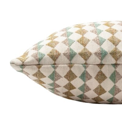 Argyle Boucle Cushion in Sage Green