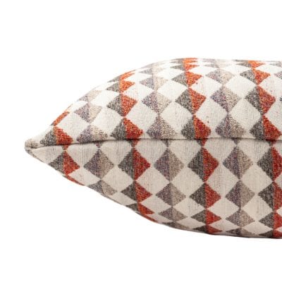 Argyle Boucle XL Rectangular Cushion in Burnt Orange