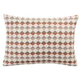 Argyle Boucle Boudoir Cushion in Burnt Orange