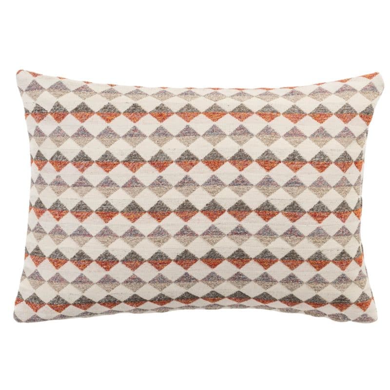 Argyle Boucle Boudoir Cushion in Burnt Orange