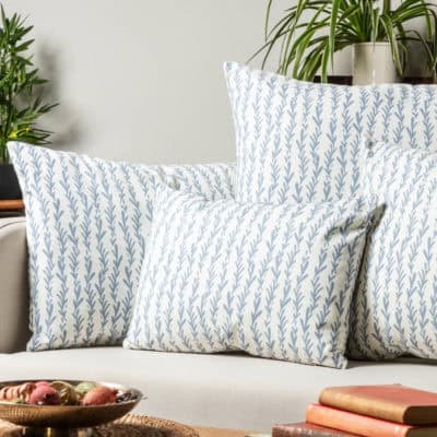 Tide Pool Extra-Large Cushion in Blue on White