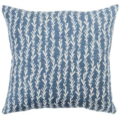 Tide Pool Cushion in White on Blue