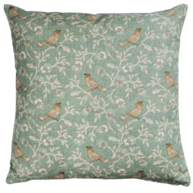 Dainty Songbird Cushion in Duck Egg Blue