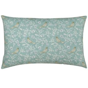 Dainty Songbird XL Rectangular Cushion in Duck Egg Blue
