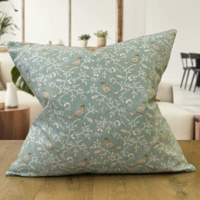 Dainty Songbird Extra-Large Cushion in Duck Egg Blue