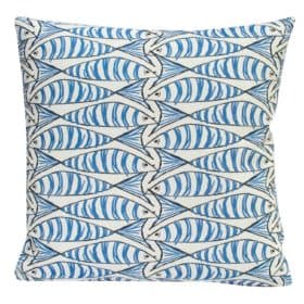 Blue and White Sardine Cushion