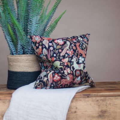 Mythical Animals Cushion in Black