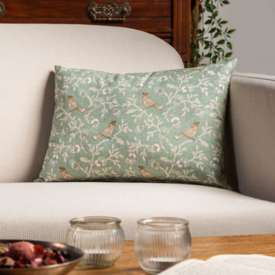 Dainty Songbird Boudoir Cushion in Duck Egg Blue