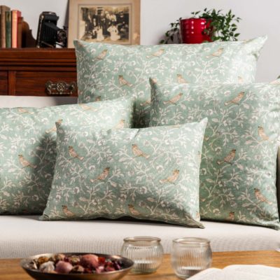 Dainty Songbird Boudoir Cushion in Duck Egg Blue