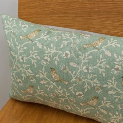 Dainty Songbird Boudoir Cushion in Duck Egg Blue