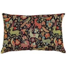 Mythical Animals XL Rectangular Cushion in Black