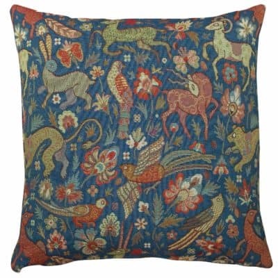 Mythical Animals Cushion in Indigo