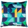 Abstract Picasso Velvet Cushion in Blue and Green
