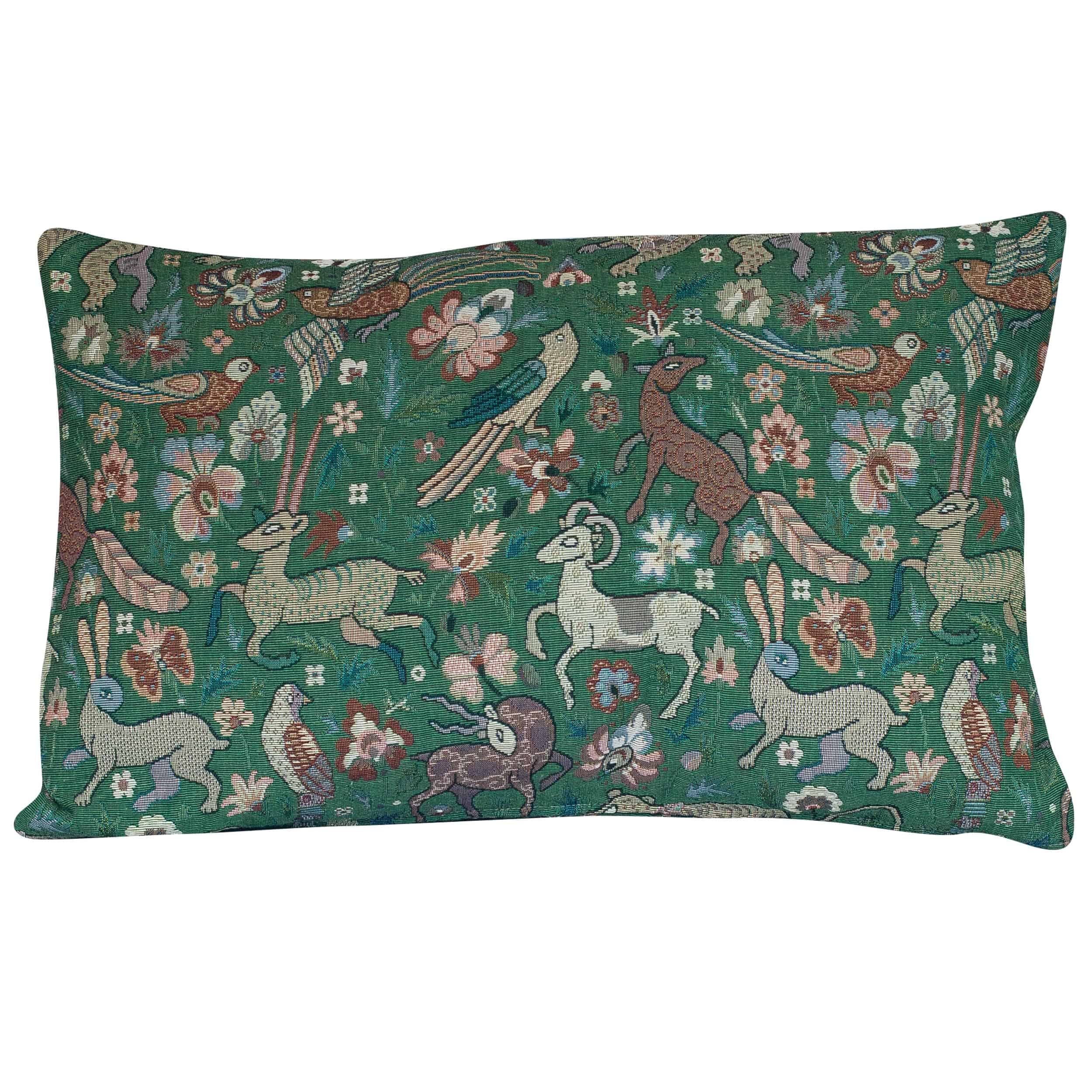 Mythical Animals XL Rectangular Cushion in Forest Green