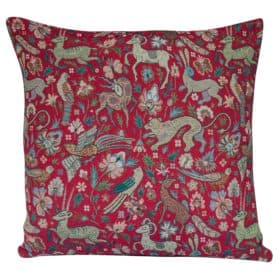 Mythical Animals Extra-Large Cushion in Red