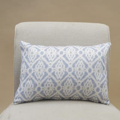 Santorini Linen Blend Boudoir Cushion in Soft Blue
