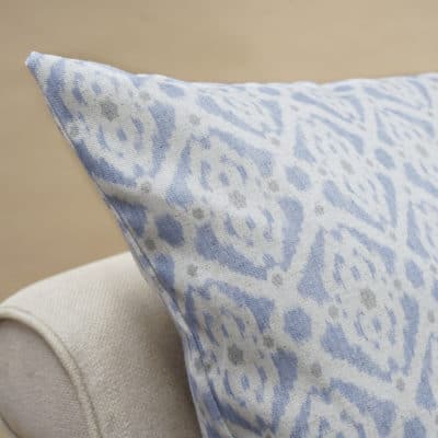 Santorini Linen Blend Extra-Large Cushion in Soft Blue