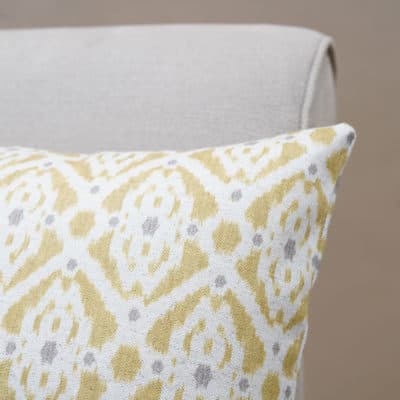 Santorini Linen Blend XL Rectangular Cushion in Yellow