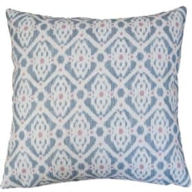 Santorini Linen Blend Cushion in Blue and Pink