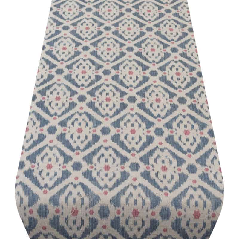 Dots and Diamonds Table Runner in Blue and Pink