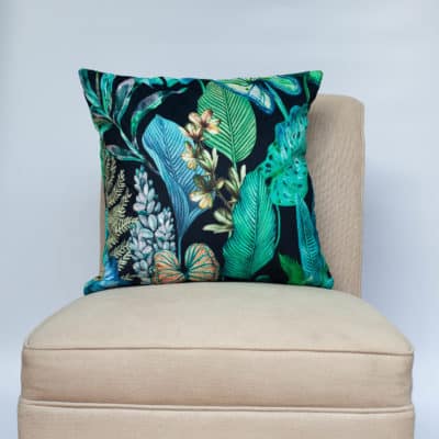 Borneo Black Velvet Cushion
