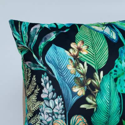 Borneo Black Velvet Cushion