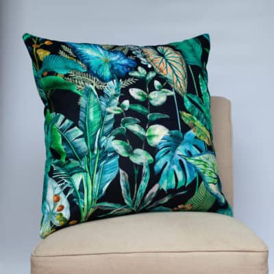 Borneo Black Velvet Extra-Large Cushion