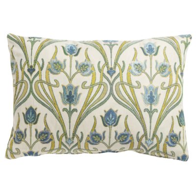 Woven Art Deco Boudoir Cushion in Powder Blue