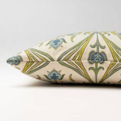 Woven Art Deco Boudoir Cushion in Powder Blue