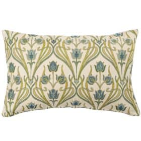 Woven Art Deco XL Rectangular Cushion in Powder Blue