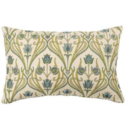 Woven Art Deco XL Rectangular Cushion in Powder Blue
