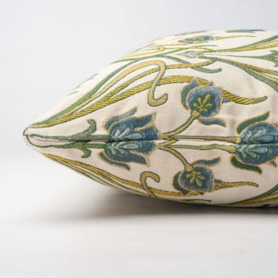 Woven Art Deco XL Rectangular Cushion in Powder Blue