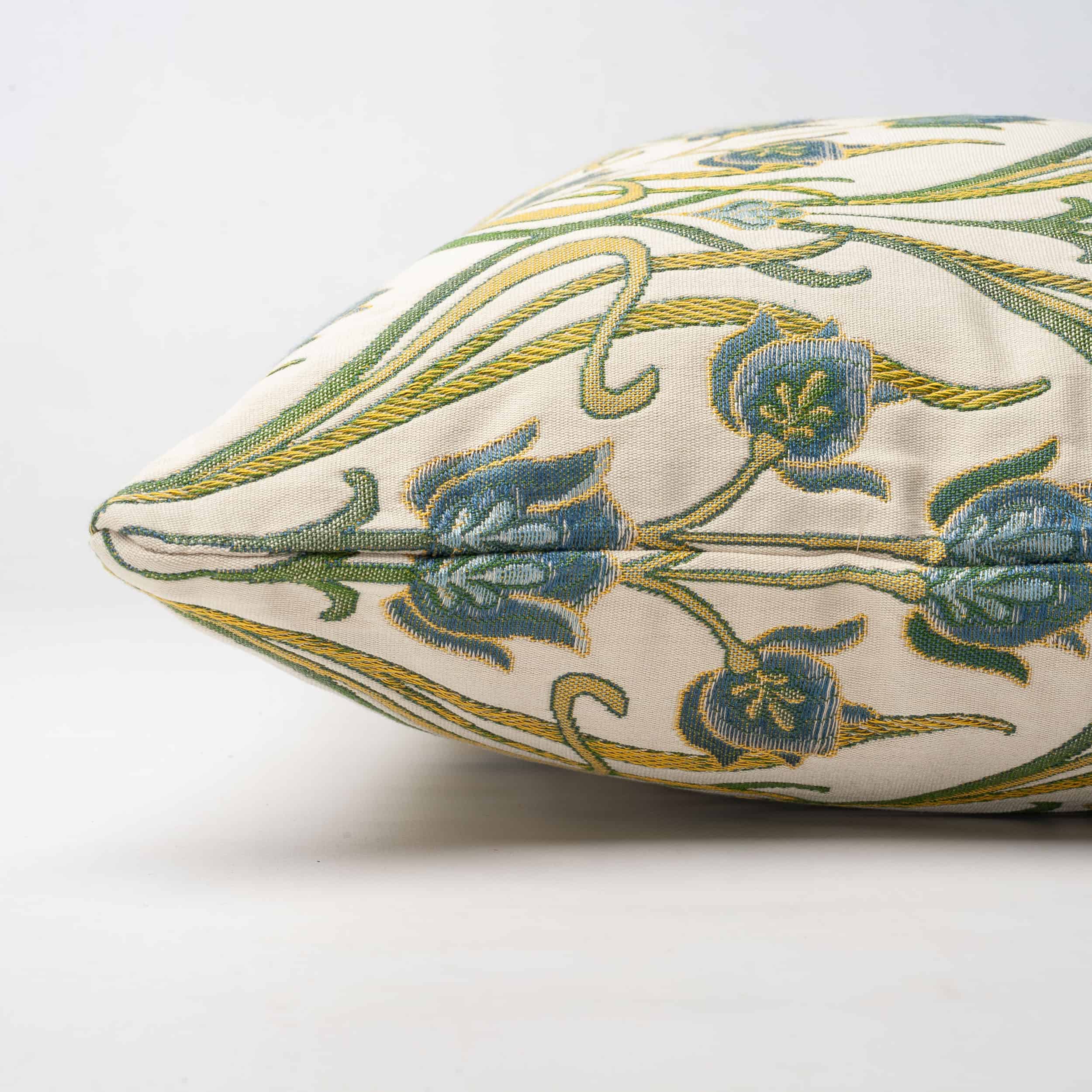 Woven Art Deco XL Rectangular Cushion in Powder Blue