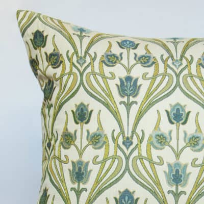 Woven Art Deco Extra-Large Cushion in Powder Blue