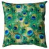 Velvet Peacock Feather Extra-Large Cushion